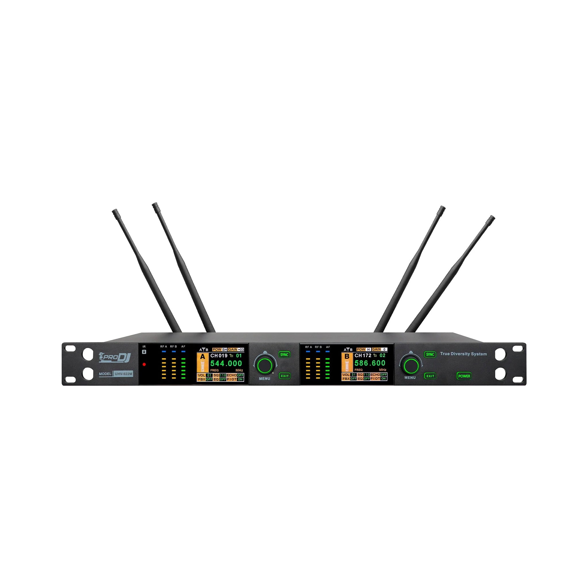 Micrófono Inalámbrico Doble UHF True Diversity 150m Pro DJ UHV-922M - vista 2