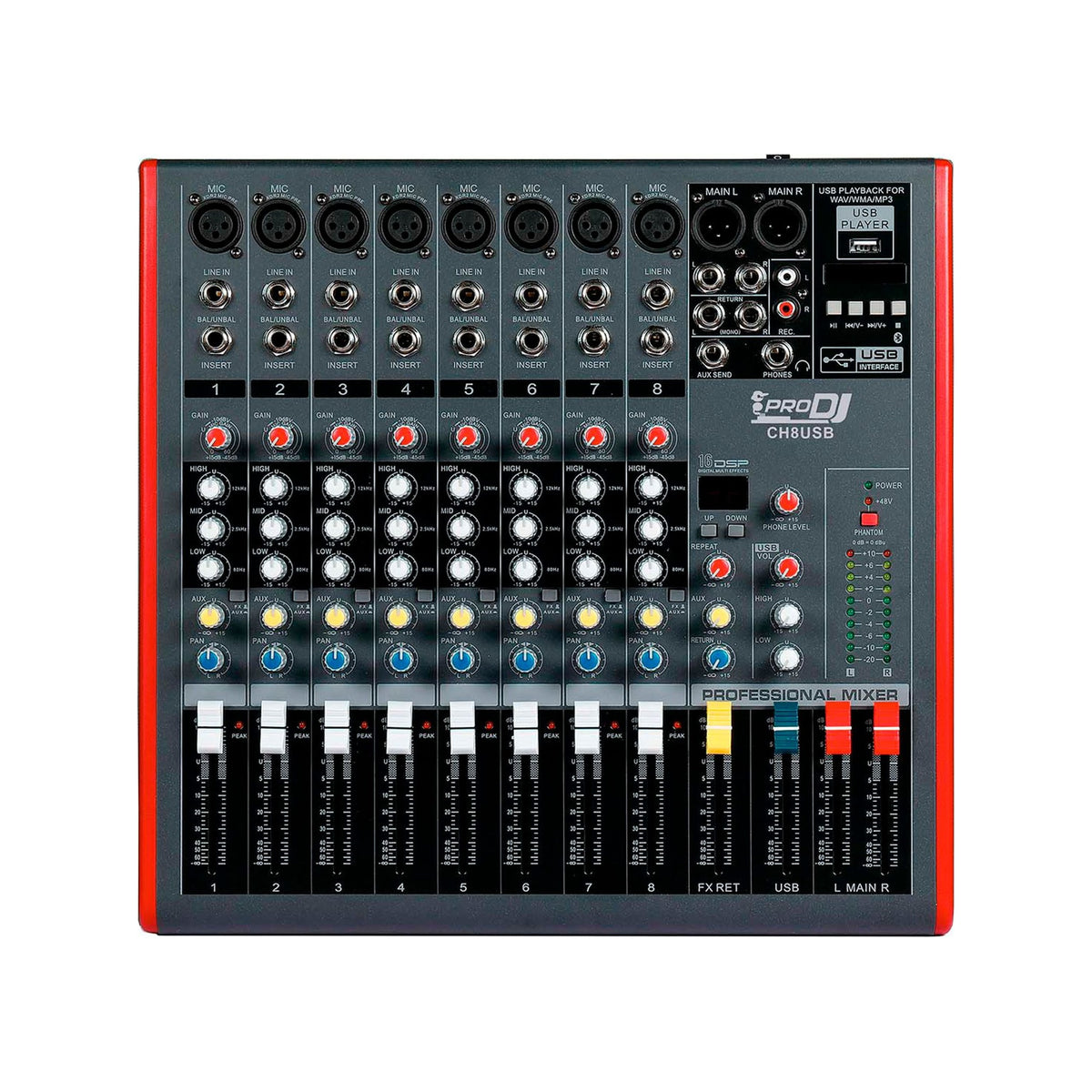 Mezclador análogo 8 entradas Pro DJ CH8 USB - vista 1