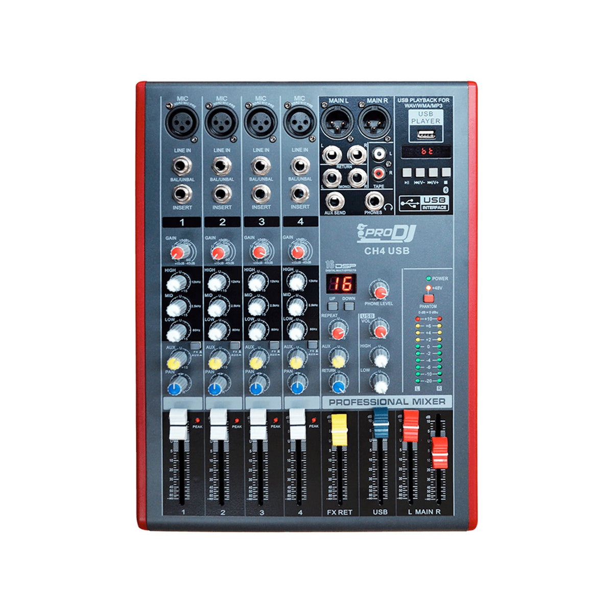 Mezclador análogo 4 entradas Pro DJ CH4USB - vista 1