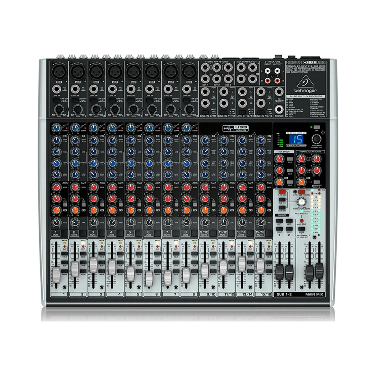 Mezclador análogo 8 entradas Behringer X2222USB - vista 1