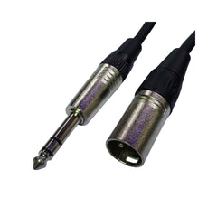 Cable TRS a XLR Pro DJ TRS-XLR de 3 m - detalle de conectores TRS y XLR macho
