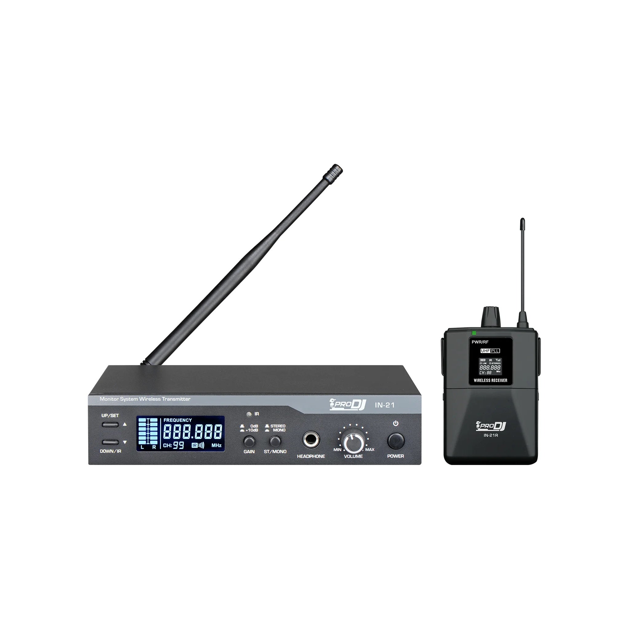 Sistema de monitoreo inalámbrico Pro DJ IN-21 UHF con receptor - vista 1