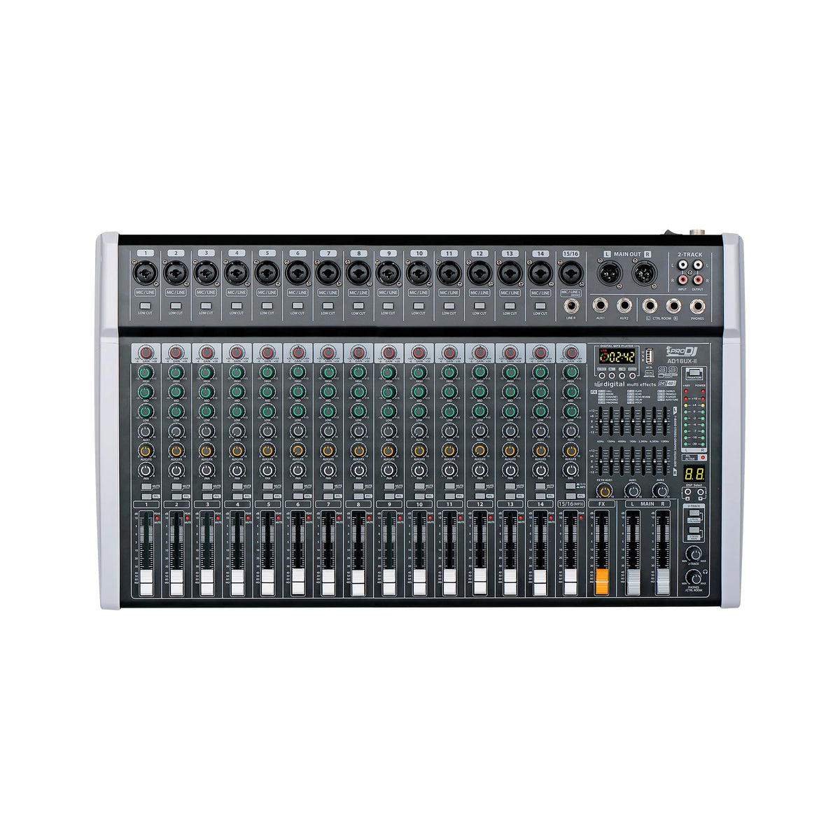 Mezclador profesional 16 canales con efectos, USB y Bluetooth Pro DJ AD16UX-II - vista 1