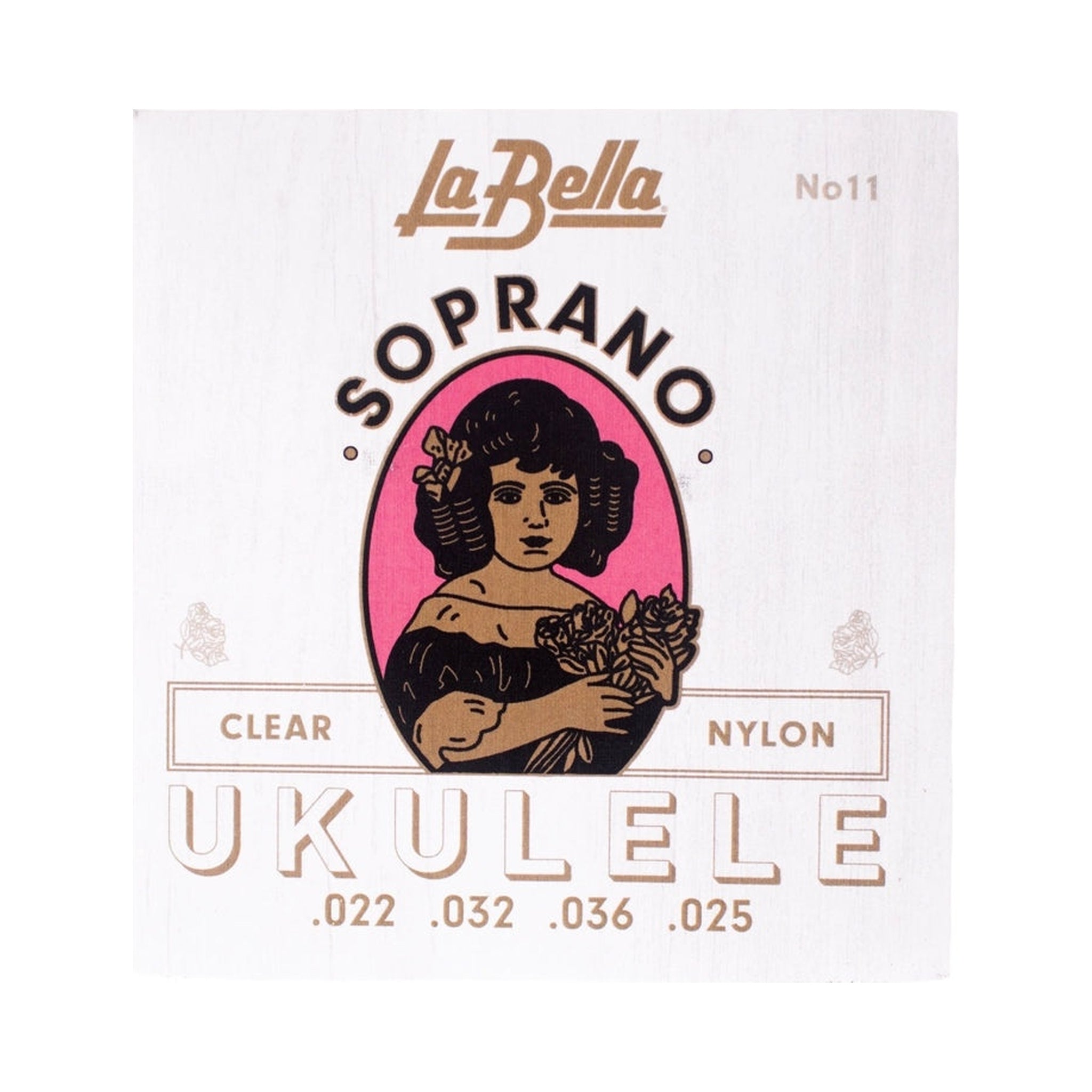 Encordado para ukulele soprano La Bella No. 11 de nailon transparente