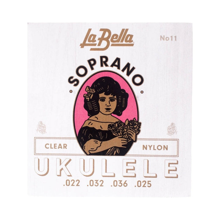 Encordado para ukulele soprano La Bella No. 11 de nailon transparente