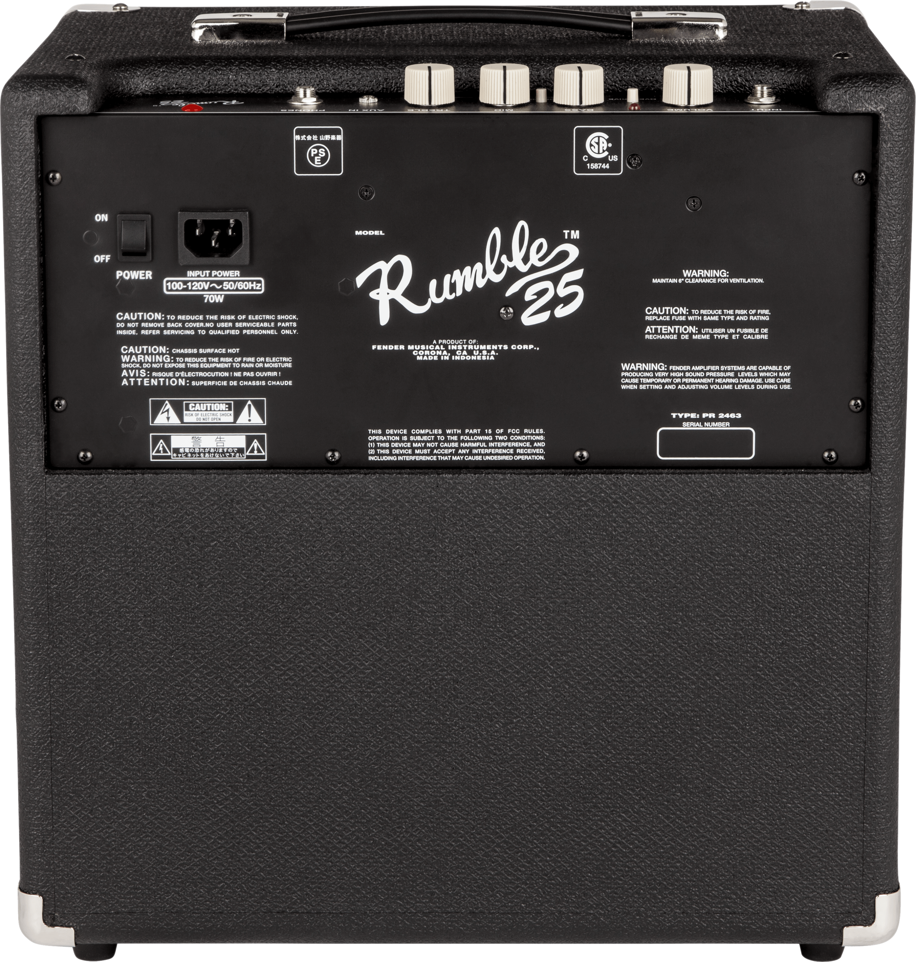 Amplificador Fender Rumble 25 2370200900 Ds Para Bajo