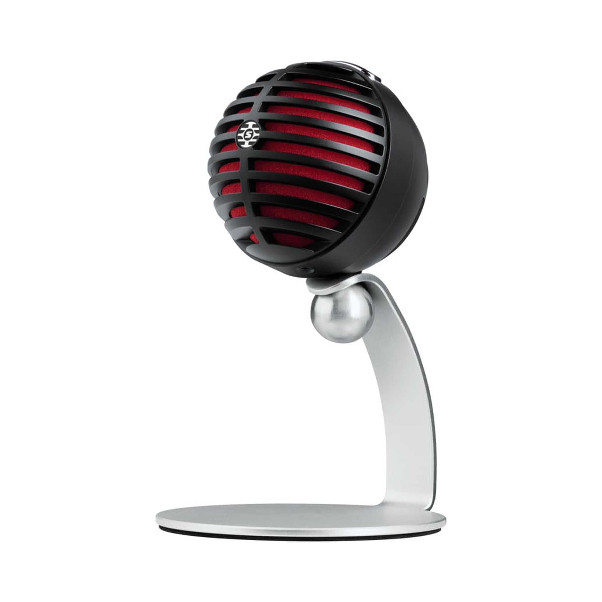 Micrófono Shure MV5-B-LTG negro con espuma roja — vista 1