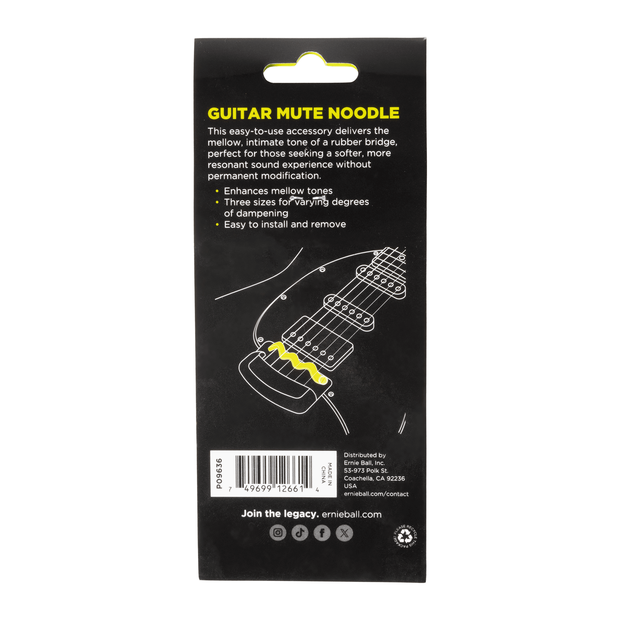 Sordina Cuerdas Ernie Ball P09636 Guitarra